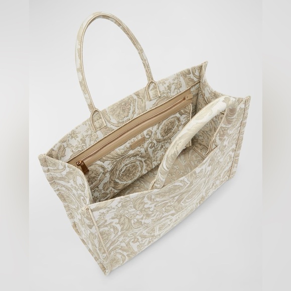 Versace NWT XL Jacquard Embroidered Canvas Tote Bag - Picture 6 of 8